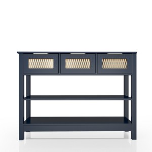 APRILSOUL 43.3" Sofa/Console Table - with 3 Top Drawers and 2 Open Shelves, Farmhouse Style - 1 of 4