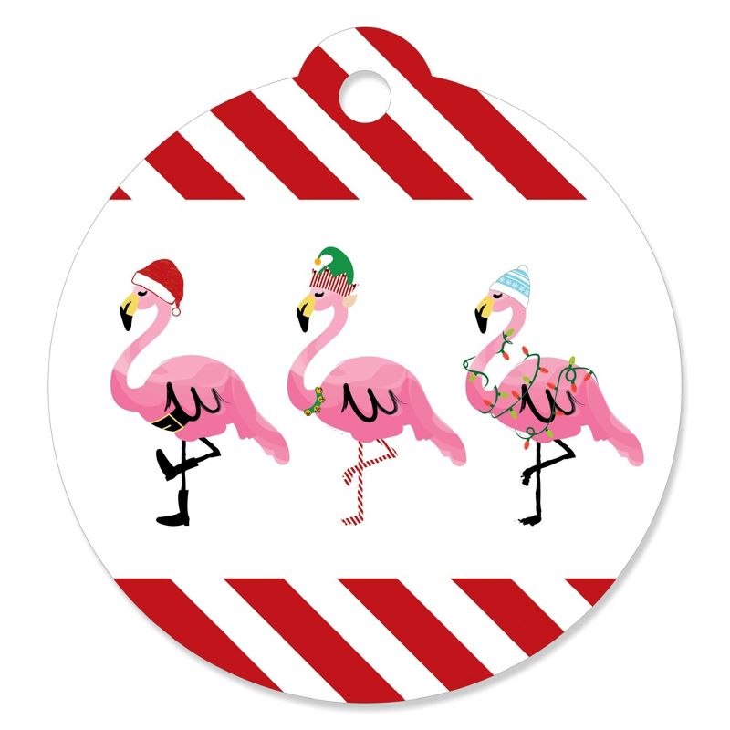 Big Dot of Happiness Flamingle Bells - Tropical Flamingo Christmas Party Favor Gift Tags (Set of 20), 1 of 5