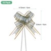 Unique Bargains Plastic Gold Edge Gift Wrapping Wedding Ribbon Pull Bows 10 Pcs - 3 of 4