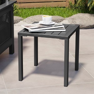 Crestlive Products Aluminum Outdoor Side Table Pool Lounge Chair Side Table Weather Resistant Small Square Coffee End Table - 1 of 4