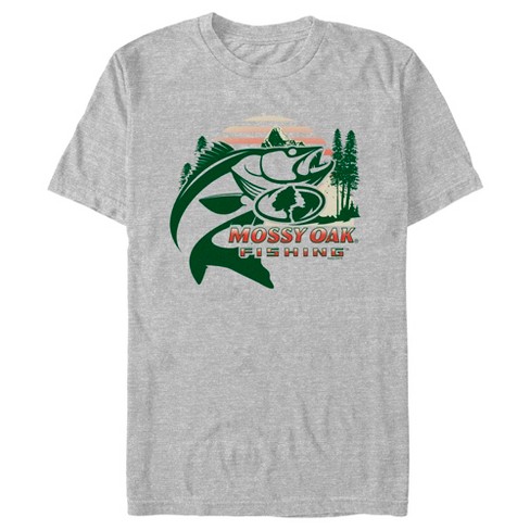 Men's Mossy Oak Retro Fishing Logo T-shirt - Athletic Heather - Large :  Target