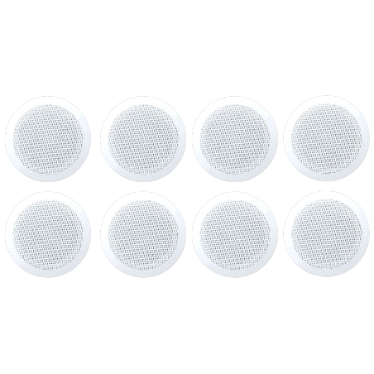 Pyle Home PDIC PRO Max Series 6.5'' 200W Round Flush Mount In Wall/Ceiling Home Speakers Pair with Directable 0.5' Polymer Dome Tweeter, 8 Pack