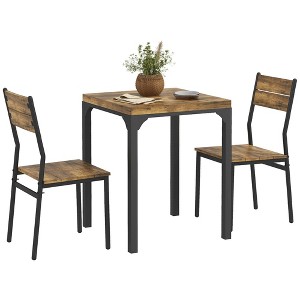 3-Piece Dining Set with Kitchen Table and Chairs for Breakfast Nook, Small Space, Apartment - 1 of 4