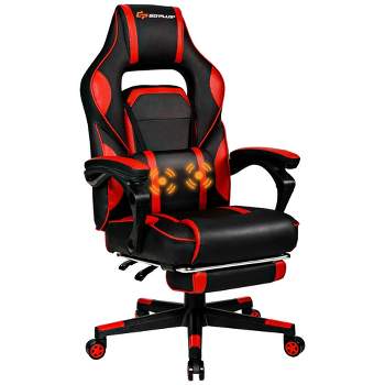 Costway Massage Gaming Chair Reclining Racing Computer Office Chair ...