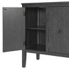 Lyngins Sideboard Buffet Cabinets with 3 Retro Metal Handles,3 Doors,Coffee Bar Cabinets with Pinewood Legs,Credenzas for Kitchen,Entryway - 4 of 4
