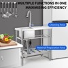 Freestanding Stainless Steel Utility Sink (36x21") – Single Bowl + Countertop/Storage Shelf | Commercial Kitchen & Laundry Use - 3 of 4