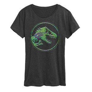 Women's - Jurassic Park - Reptile Texture Coin Logo- Women's Short Sleeve Graphic T-Shirt Short Sleeve Graphic T-Shirt - 1 of 4