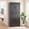TiramisuBest 72" Freestanding Kitchen Pantry Cabinet with 3 Drawers&6 Adjustable Door Shelves for Bathroom/Dining Room/Office/Entryway (Black) - 2 of 4