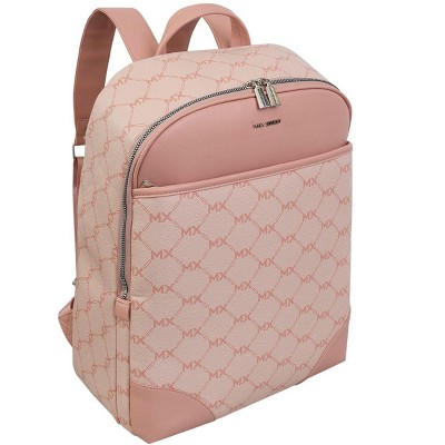 Max Studio Pebble Grain Signature Print Backpack with Front Zippered Pocket