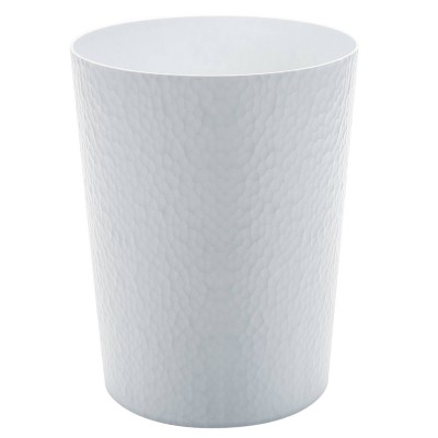 White Hammered Textured Plastic 10L Waste Bin