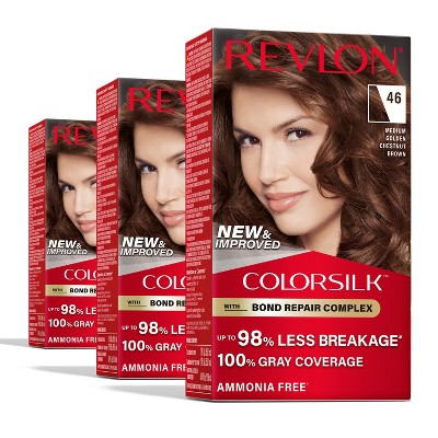 Revlon ColorSilk Permanent Hair Color with Bond Repair Complex - 13.2 fl oz/3ct