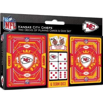 MasterPieces Officially Licensed NFL Kansas City Chiefs 2-Pack Playing cards & Dice set for Adults
