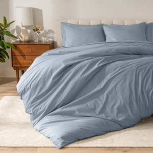 100% Organic Cotton Percale Duvet Cover and Sham Set by Bare Home - 1 of 4