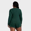 Women's Ribbed Long Sleeve Shirt and Shorts Pajama Set - Auden™ - 2 of 3