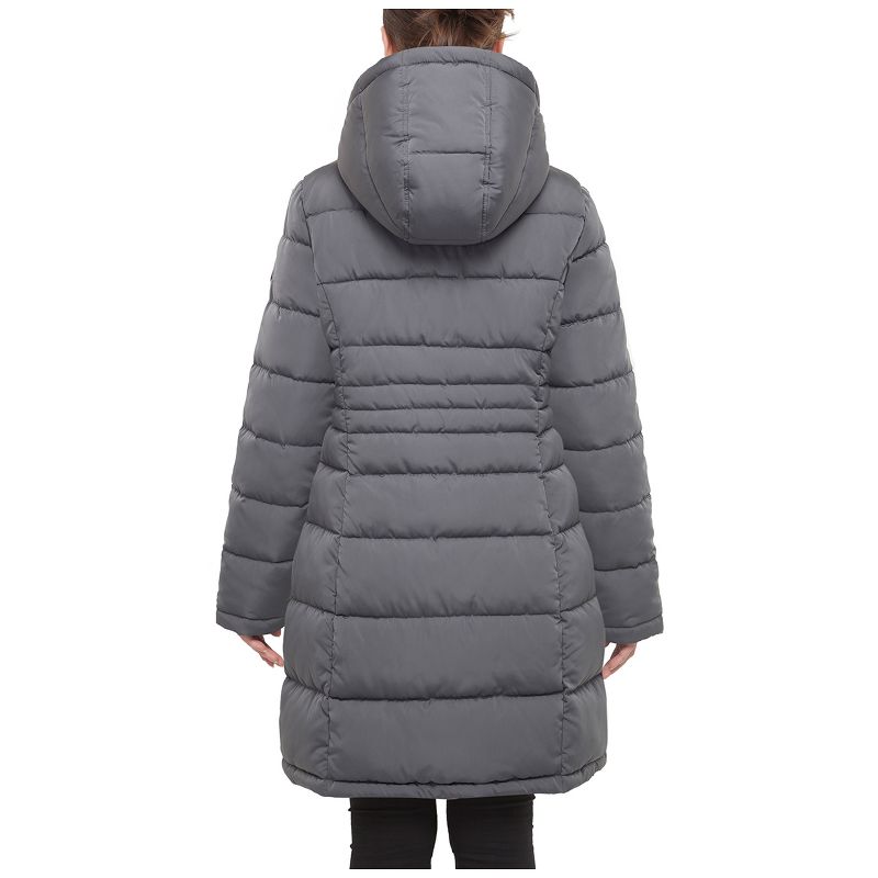 Rokka&Rolla Women's Heavy Long Winter Coat with Fleece Hood Parka Jacket, 5 of 12