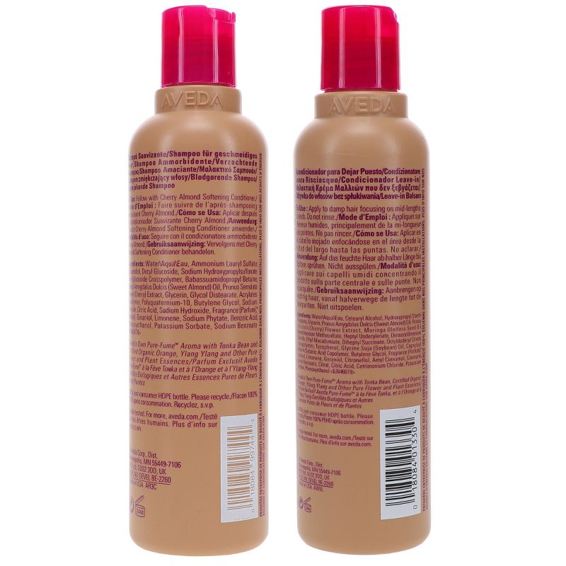Aveda Cherry Almond Softening Shampoo 8.5 oz & Cherry Almond Leave-In Conditioner 6.7 oz Combo Pack, 4 of 9