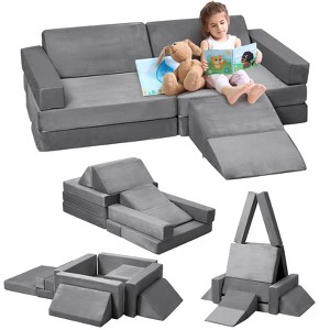 12-Piece Kids Play Couch Set, Soft Convertible Floor Sofa for Toddlers, Creative Play & Relaxation in Playroom, Bedroom, or Nursery - 1 of 4