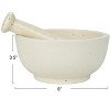 Storied Home Round Stoneware Mortar and Pestle Set, White - 2 of 4