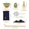 Matcha Whisk Set 7 Pcs - Ceramic Bowl, Bamboo Whisk/Holder/Scoop, Stainless Steel Sifter, Tea Towel, Transmutation Green Matcha Kit for Tea Lovers - 3 of 4