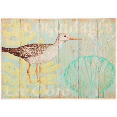 Olivia's Home Beachside Sandpiper Doormat – 22" x 32" Coastal Indoor/Outdoor Accent Mat with Serene Shorebird Design