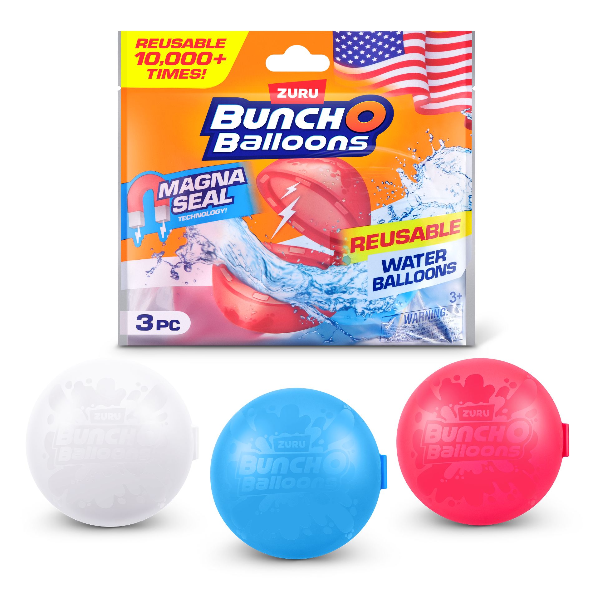 Bunch O Balloons Reusable Water Balloons Toys 3pk - Red/White/Blue