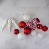Northlight Shatterproof 4-Finish Christmas Ball and Finial Ornaments - Red and White - 75ct - 2 of 4