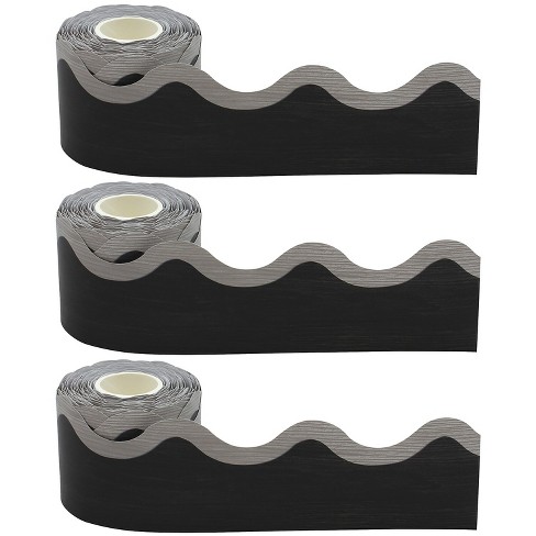 TEACHER CREATED RESOURCES (3 PK) BLACK SCALLOPED ROLLED BORDR 