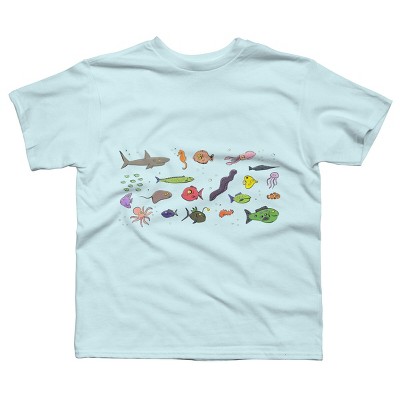 Boy's Design By Humans Funny sea creatures cartoon illustration By thefrogfactory T-Shirt