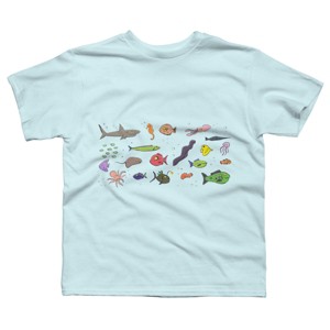 Boy's Design By Humans Funny sea creatures cartoon illustration By thefrogfactory T-Shirt - 1 of 3