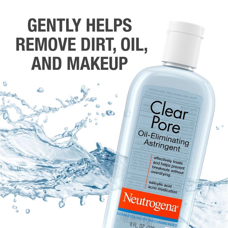 Neutrogena Clear Pore Oil-Eliminating Facial Astringent, Pore Clearing Treatment for Acne-Prone Skin - 8 fl oz, 5 of 12