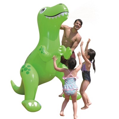 Pool Central 6.75' Inflatable Green Jumbo Dinosaur Water Sprayer