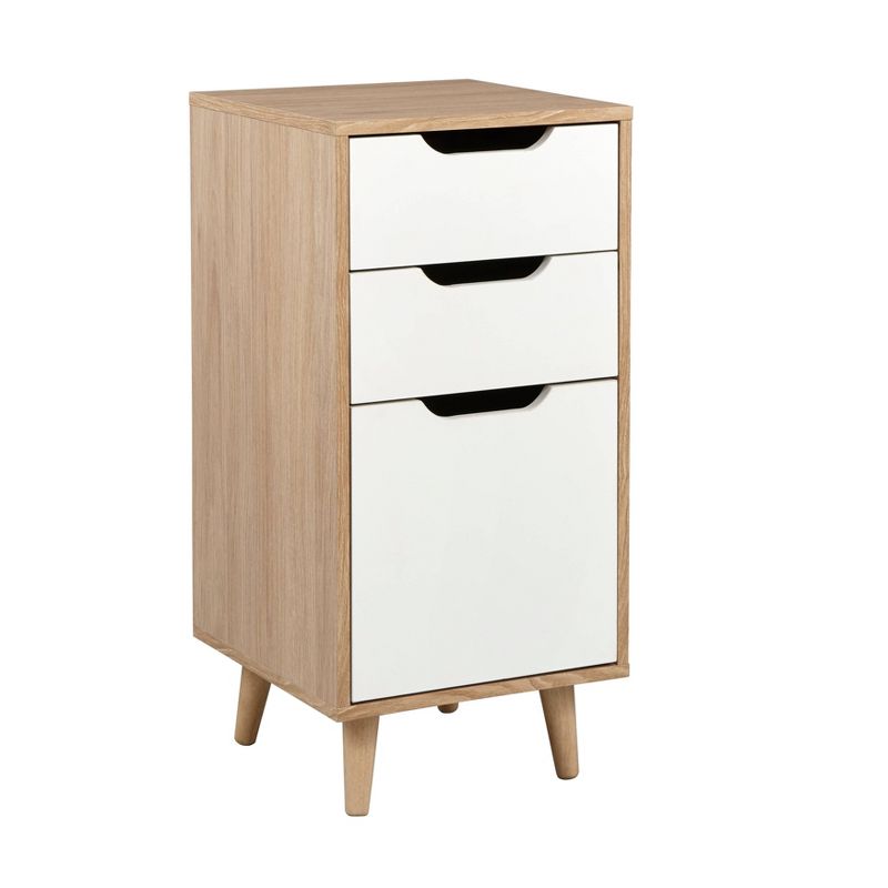 Este 3 Drawer Filing Cabinet Natural/White - Buylateral, 1 of 7