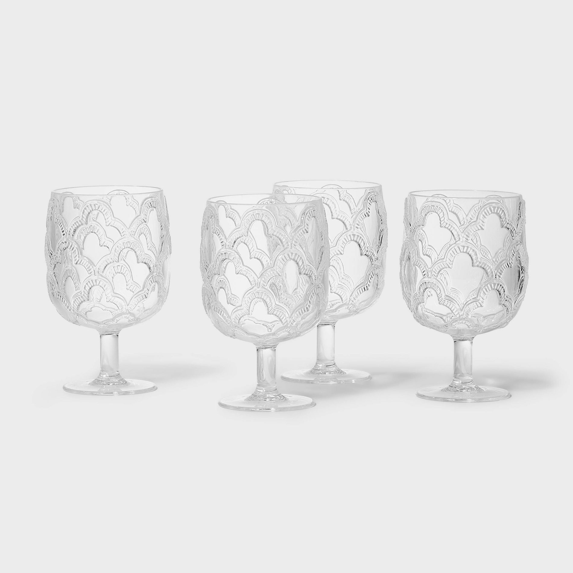 4pc Acrylic Goblets Clear - Roller Rabbit x Target