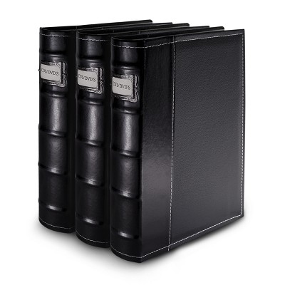 Bellagio-Italia CD/DVD Storage Binder - Black - Leather - 144-Disc Capacity