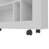 GlasFlength Decorative Storage Cabinets Modern Wengue Finish Open Shelf Console Table Simple for Living Room Entryway, White, 37.4"*9.4"*25.4" - 4 of 4