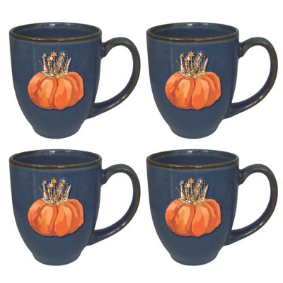 Courtside Market Pumpkin Queen Hairloom Mug 4 Piece Set