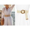 INSPIRE CHIC Women's Woven Wide Stretch Straw Rattan Round Buckle Elastic Belts - 4 of 4