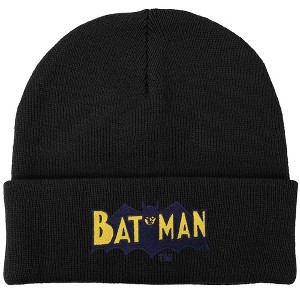 Batman Vintage Logo Knit Beanie for Men and Women, Black - 1 of 4
