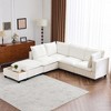 Whisen 90" U-shaped Sectional Sofa Modular Sofa Couch with a Movable Ottoman , a Coffee Table with Hidden Charging Devices - 3 of 4