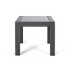 GDFStudio Crested Bay Outdoor Aluminum and Tempered Glass Side Table - 2 of 4