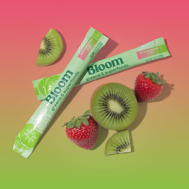BLOOM NUTRITION Greens and Superfoods Powder Stick Pack - Strawberry Kiwi - 5ct, 3 of 8