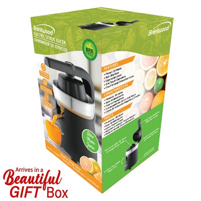 Black Stainless Steel Electric Citrus Juicer with Ergonomic Lever