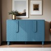 4-Door Buffet Cabinet with Storage, Wood Sideboard Cabinet with Unique Arc Handles and Adjustable Shelves for Dining Room - Leovsnove - 3 of 4