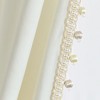 Lush Décor Luxury Vintage Velvet With Silky Pompom Trim Light Filtering Window Curtain Panel Ivory Single 52X84 - 4 of 4