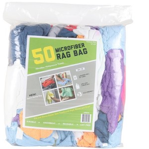 Microfiber Rag Bag of 50 - Assorted Colors - 12x12 (1Bag) - 1 of 3