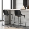 GlasFlength Counter and Bar Stools Counter Height Bar Stools Set of 2 Modern Counter Stool Seat Height Island Stools, Black, 18.11"*20.4"*39.3" - 2 of 4