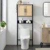 Coucheta Over The Toilet Storage Cabinet, Bathroom Above Toilet Storage Wood Cabinet with Rattan Door and Adjustable Shelves, Large Capacity - 3 of 4