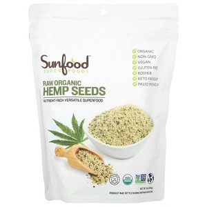 Sunfood Superfoods, Raw Organic Hemp Seeds, 1 lb (454 g) - 1 of 2