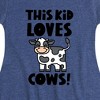 Girls' - Instant Message - This Kid Loves Cows Fit & Flair Cap Sleeve Graphic Dress - 2 of 4