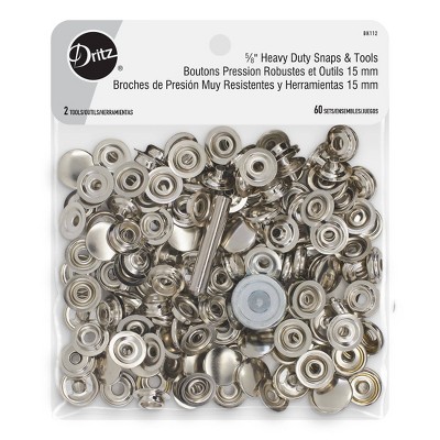 Dritz 60ct Snaps Heavy Duty Tools Nickel